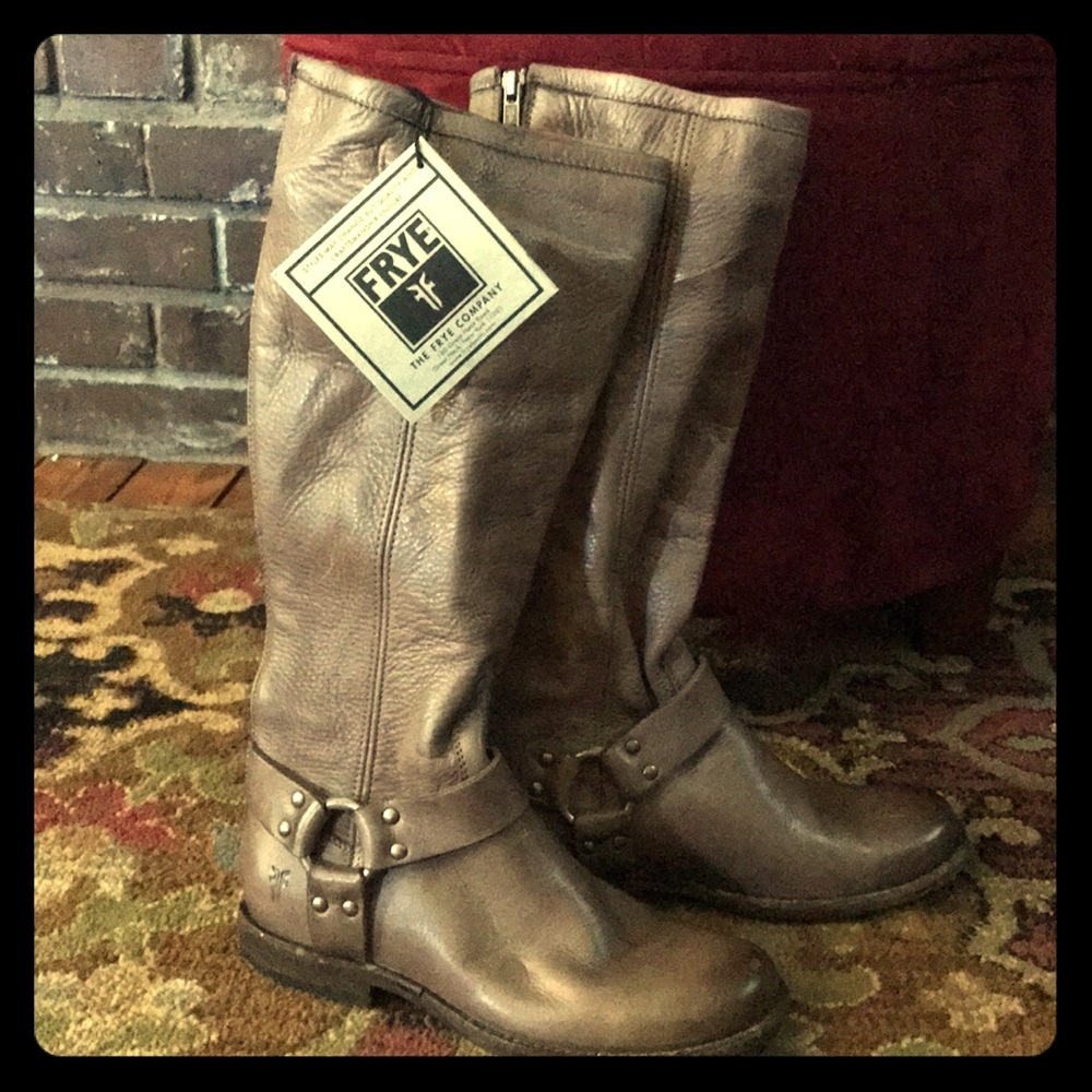 Frye Phillip Harness Grey Soft Vintage Leather